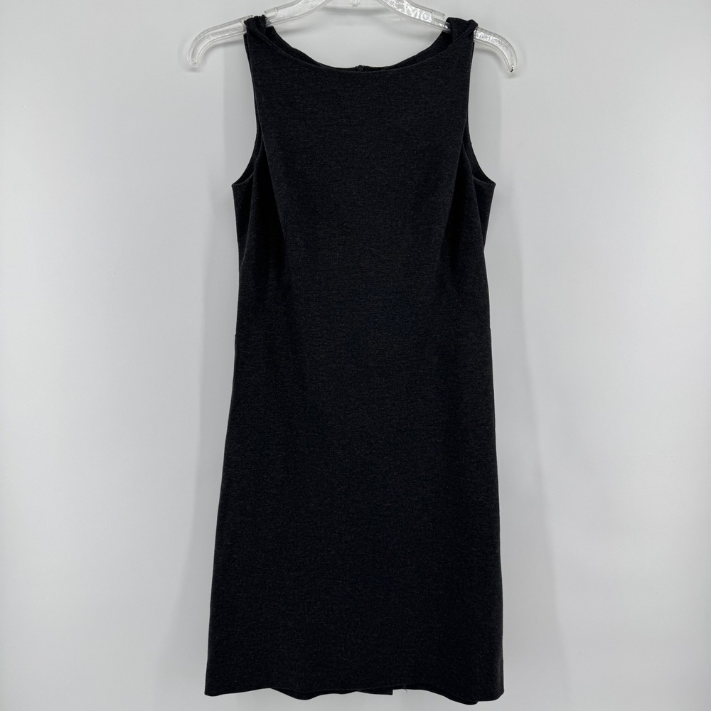 MM.LaFleur Sheath Dress‎ Womens 8 Charcoal Gray Sleeveless Boat Neck Ponte Knit